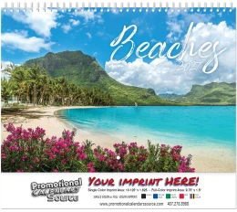 Scenic Beaches Wall Calendar  - Spiral
