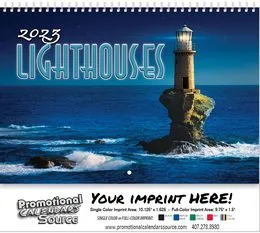Lighthouses Wall Calendar  - Spiral promotional calendar – Landmarks Calendars – 2027