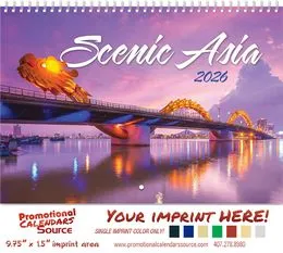 Scenes Across Asia 13-Month Wall Calendar – Customizable Spiral-Bound Promotional Calendar with Asian Travel Photography promotional calendar – Scenic Travel Calendars – 2027