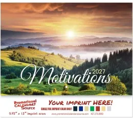 Motivations Calendar with Foil Stamped Ad & Staple Binding promotional calendar – Motivational Calendars – 2027