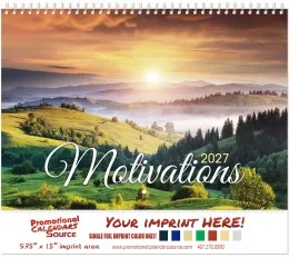 Motivations Calendar with Foil Stamped Ad & Spiral Binding promotional calendar – Motivational Calendars – 2027