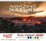 Amazing Nature Wall Calendar, Metallic Foil Stamped Ad, Spiral Binding promotional calendar – Nature Calendars – 2027