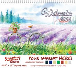 Water Colors Art Wall Calendar, Spiral, 2027 promotional calendar – Scenic Art Calendars – 2026