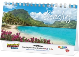 Custom Promotional Tent Desk Calendar | 2027 Beach Series