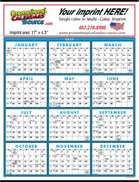 Custom Printed 2027 Full Year View Wall Calendar - 22x29 Inches, Blue & Black Grids, Personalized Yearly Planner for Home & Office promotional calendar – Year In View Calendars – 2026