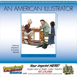 An American Illustrator  Wall Calendar - Spiral promotional calendar – Norman Rockwell Calendars – 2027