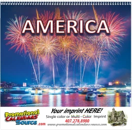 America! Promotional Wall Calendar  Spiral promotional calendar – Patriotic Calendars – 2027