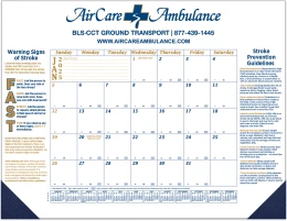 22x17 Desk Pad Calendar with Blue & Gold Grid & 3 Imprint Areas promotional calendar – Desk Pad Calendars – 2027