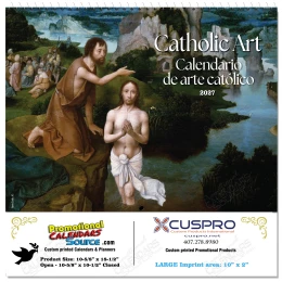 Bilingual Traditional Art Catholic Calendar English-Spanish Spiral promotional calendar – Funeral Home Calendars – 2027