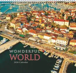 Wonderful World Scenic Executive Calendar 2027, Spiral, 13.5x25.5 promotional calendar – Executive Calendars – 2027