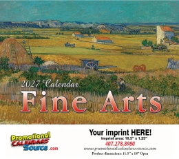 Fine Arts Calendar 2027 - Stapled promotional calendar – Art Themed Calendars – 2027