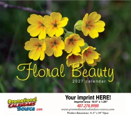 Floral Beauty Wall Appoitment Calendar 2027, Stapled, 11.5x18 promotional calendar – Flowers Calendars – 2027