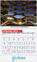 Large Numbers Grid Full Color Custom Wall Calendar, Spiral Binding, 13 Full Color Images, Drop Ad Copy promotional calendar – Custom Multi Image Calendars – 2026