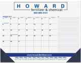 Desk Pad Calendar Blue & Black Grid, Side Notes, 8 Colors Leatherette Corners Option, Size 21.75"x17" promotional calendar – Desk Pad Calendars – 2026