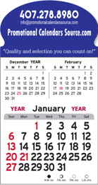 3-Month View Stick-Up Calendar Multiple Shapes Header Options promotional calendar – Classic Stick-Up Calendars – 2026