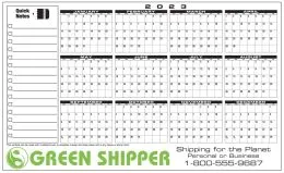Plastic Year-At-A-Glance Horizontal Wall Calendar Write-on / Wipe-off, Size 38"x23" Full-Color | 10 mil plastic promotional calendar – Large Plastic Calendars – 2027