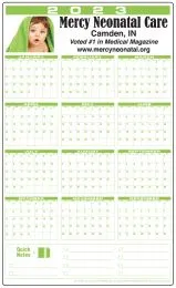 Large Plastic Write-on / Wipe-off Wall Calendar, Size 23"x38" Full-Color Imprint | 10 mil plastic promotional calendar – Large Plastic Calendars – 2027