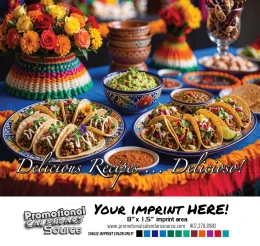 Delicious Culinary Recipes Bilingual  Calendar Spanish/English promotional calendar – Food Calendars – 2027