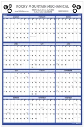 2027 vertical 12‑month view calendar, 24×37, 2‑color design with plastic lamination