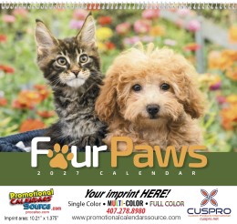 Four Paws Puppies & Kittens Wall Calendar  Spiral promotional calendar – Pets Calendars – 2026