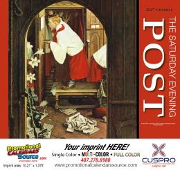 Saturday Evening Post Promotional Calendar  Stapled promotional calendar – Norman Rockwell Calendars – 2027