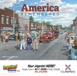 America Remembered Promotional Calendar  Stapled promotional calendar – Scenic Art Calendars – 2027