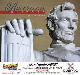 Great Symbols of American History Wall Calendar  Stapled promotional calendar – Patriotic Calendars – 2026