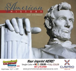 Great Symbols of American History Wall Calendar  Stapled promotional calendar – Patriotic Calendars – 2027