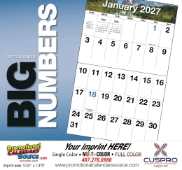Big Blocks and Big Numbers Scenic Calendar Stapled promotional calendar – Scenic Calendars – 2027