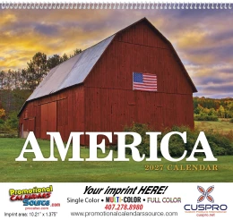 America Wall Calendar  - Spiral promotional calendar – America Scenic Calendars – 2027