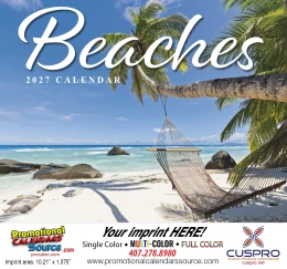 Fabulous Beaches Wall Calendar 2027, Stapled, Exotic Beaches, Personalized promotional calendar – America Scenic Calendars – 2027