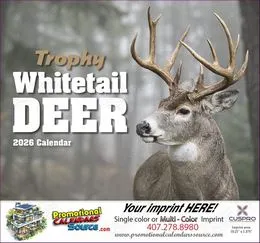 Whitetail Deer Wall Calendar  Stapled