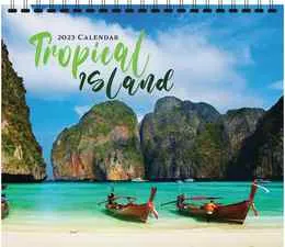 Tropical Island Resorts & Beaches Scenic Calendar, 13.5x24  promotional calendar – Beaches Calendars – 2027