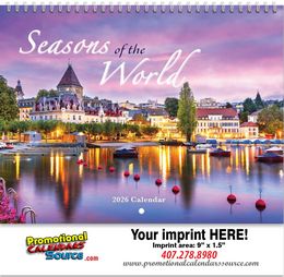 Seasons Of The World Calendar w Spiral Binding promotional calendar – World Travel Calendars – 2026