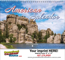 American Splendor Calendar w Spiral Binding promotional calendar – America Scenic Calendars – 2027