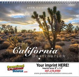 Destination California w Spiral Binding promotional calendar – US States Calendars – 2026