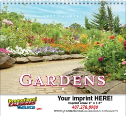 Splendid Gardens Calendar w Spiral Binding promotional calendar – Gardens Calendars – 2027