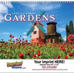 Splendid Gardens Calendar w Spiral Binding promotional calendar – Gardens Calendars – 2026