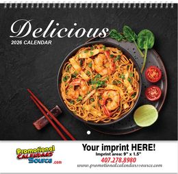 Delicious Cooking Recipes Calendar w Spiral Binding promotional calendar – Food Calendars – 2026