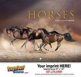 Horses, Animal Calendar 2027, Stapled promotional calendar – Horses Calendars – 2026