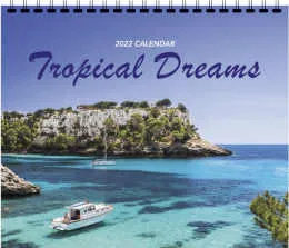 Tropical Images 2 Panel 3 Month View Calendar  promotional calendar – Beaches Calendars – 2027