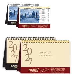 Around The World Scenic Desk Calendar, Size 8.25x5.25 promotional calendar – Tent Desk Calendars – 2027