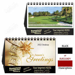 Golf Courses Desk top Calendar 8.25x5.25 Heavy Stand promotional calendar – Tent Desk Calendars – 2026