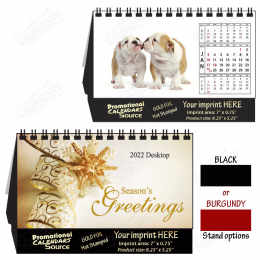 Cute Puppies Tent Desk Calendar - Foil Stamped Ad Copy promotional calendar – Tent Desk Calendars – 2026