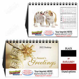 Puppies Dogs Large Desk Tent Calendar, 9.5x6-5/8 promotional calendar – Tent Desk Calendars – 2026