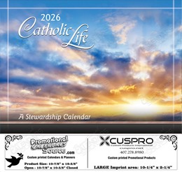 Funeral Home Catholic Life Stewardship Calendar with Funeral Preplanning insert option promotional calendar – Funeral Home Calendars – 2026