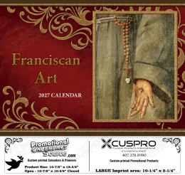 Franciscan Art Calendar Catholic Calendar with Funeral Preplanning insert option promotional calendar – Funeral Home Calendars – 2027