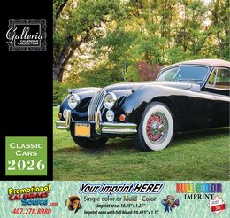 Classic Cars Calendar Stapled  promotional calendar – Cars Calendars – 2026