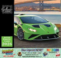 Exotic Cars Bilingual Calendar English/Spanish - Calendario bilingüe de autos exóticos promotional calendar – Spanish English Bilingual Calendars – 2026