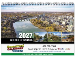 Scenes Of Canada Desk Tent Calendar English/French, 2027 promotional calendar – Tent Desk Calendars – 2027